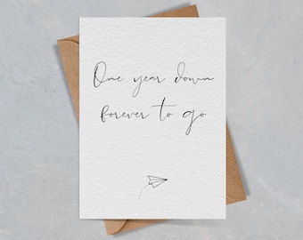 Paper Anniversary Card | First Anniversary, A6 Linen Cardstock