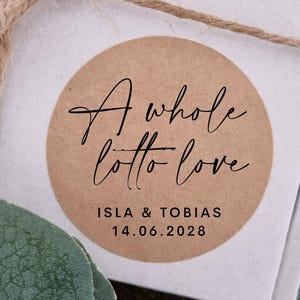 Stickers mariage loto | Whole Lotto Love | Stickers de mariage personnalisés | Cadeaux de mariage pour carte à gratter | Stickers cadeaux pour mariage