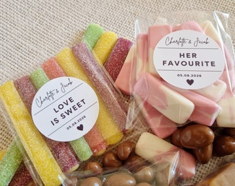 DIY Sweet Packet Wedding Favours | Personalised Wedding Favours | Fill Your Own Sweet Bag Favours | Love Is Sweet Stickers | Wedding Favours