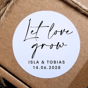 Laissez l'amour grandir autocollants de mariage | Stickers de mariage personnalisés | Stickers plantes de mariage | Stickers cadeaux pour mariage personnalisés