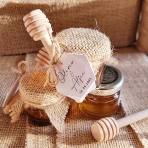 Personalised Honey Wedding Favours | Personalised Honey Pot Favours | Honey Wedding Favours |  Personalised Wedding Favours | Mini Honey Pot