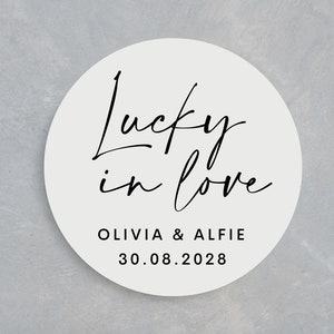 Stickers mariage chanceux amoureux | Stickers de mariage personnalisés | Stickers décoratifs pour carte à gratter de mariage | Stickers cadeaux pour mariage personnalisés