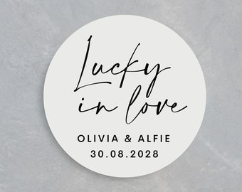 Lucky In Love Wedding Stickers | Personalised Wedding Stickers | Wedding Scratch Card Favour Stickers | Personalised Wedding Favour Stickers