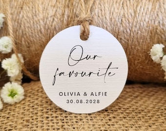 Our Favourite Wedding Favour Tags | Personalised Wedding Tags | Her Favourite Tags | Wedding Favour Tags | Sweet Packet Tags | His Favourite