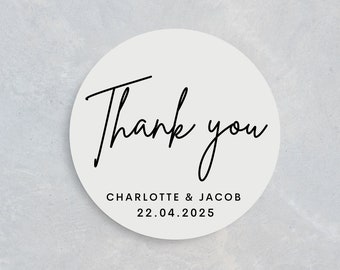 Thank You Stickers | Personalised Wedding Favour Stickers |  Wedding Favour Tags | Wedding Stickers | Wedding Day Stickers | Stickers