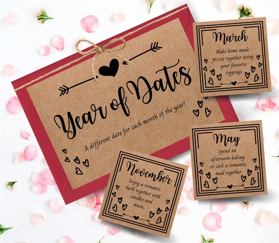 Date Night Cards Envelope Anniversary Gift Date Idea Cards | Etsy