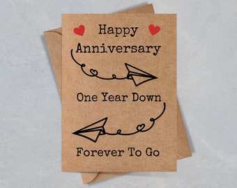 1st Anniversary Card | Paper Anniversary Card | Paper Anniversary Gift | First Anniversary Card | Anniversary | Greetings Card | A6 Card