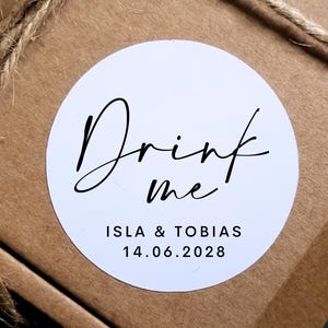 Drink Me Wedding Stickers | Personalised Wedding Stickers | Wedding Hangover Favour Stickers | Personalised Wedding Favour Stickers