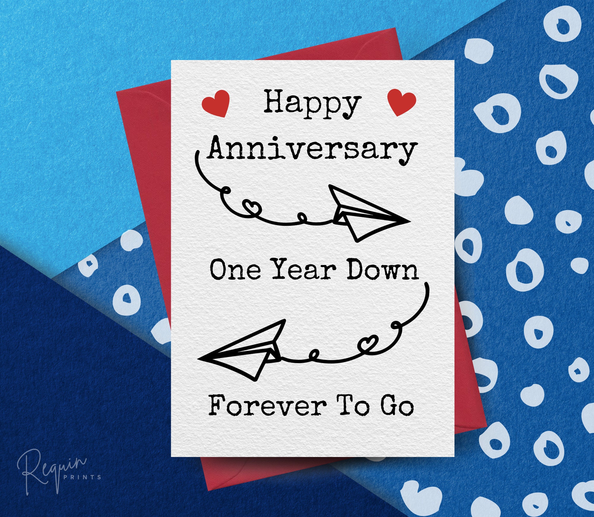 First Anniversary Card 1st Wedding Anniversary Card Paper | Etsy