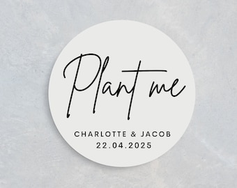 Personalised Wedding Stickers | Plant Me Wedding Stickers | Wedding Plant Stickers | Let Love Grow | Personalised Wedding Favour Stickers