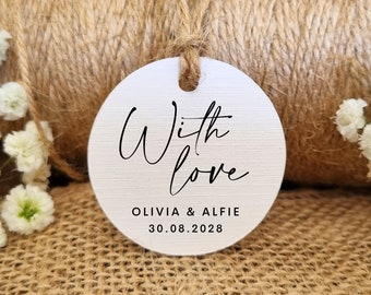 With Love Wedding Favour Tags | Personalised Wedding Tags | Wedding Thanks Tags | Wedding Favour Tags | Thank You Tags | Favour Tags