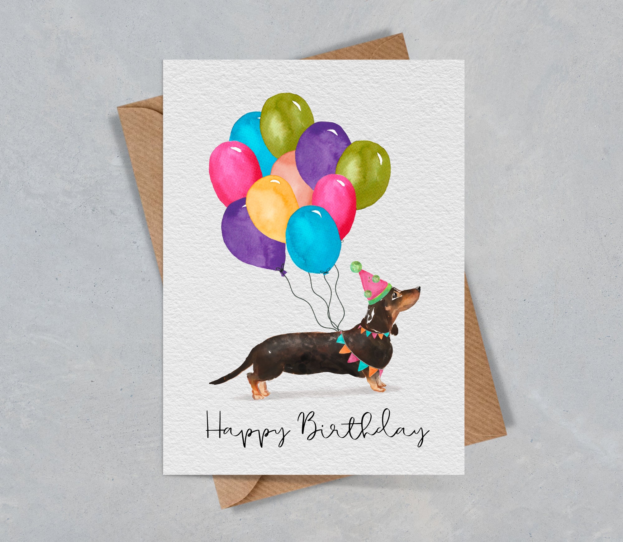 Bandeau De Carte D'anniversaire Mignon Avec Saucisse De Teckel Chiens Kawaii Carte Voeux Dessin Anime Main Dessin Plat Design Illustration Graphique 93778131