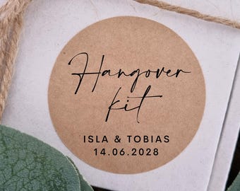Personalized Hangover Kit Wedding Stickers | Party Favor Stickers