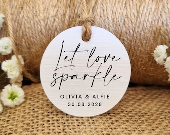 Let Love Sparkle Wedding Favour Tags | Personalised Wedding Tags | Wedding Sparkler Tags | Wedding Match Favour | Sparkler Tags | Favours