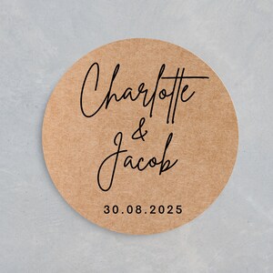 Stickers de mariage personnalisés | Étiquettes kraft pour date de mariage | Stickers mariage | Stickers cadeaux personnalisés pour mariage | Stickers mariage