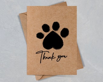 Thank You Dog Card | Thank You Veterinary Card | Greetings Card | Looking After Dog Card | Dog Card | From The Dog Card | Rustic A6 Card