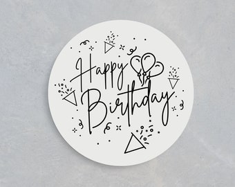 Happy Birthday Stickers | Party Favours | Favour Tags | Mini Birthday Thank You Stickers | Birthday Party Stickers | Gift | Stickers