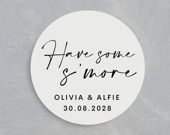 Have Some S'more Personalised Wedding Stickers | Wedding Smore Stickers | S'more Love Wedding Favours | Personalised Wedding Favour Stickers