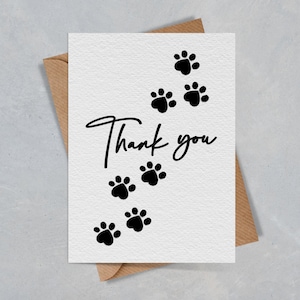 de remerciement de patte de chien | de remerciement de vétérinaire | Carte de voeux A6 | Carte pour s'asseoir pour chien | Cadeau pour chien de compagnie | du chien carte de vœux | Carte de remerciement chien