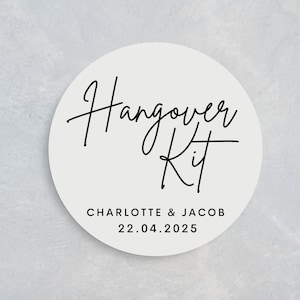 Personalised Wedding Stickers | Hangover Kit Wedding Stickers | Wedding Hangover Favour Stickers | Personalised Wedding Favour Stickers