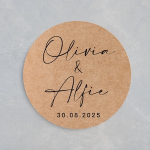 Stickers de mariage personnalisés | Étiquettes kraft pour date de mariage | Stickers mariage | Stickers cadeaux personnalisés pour mariage | Stickers mariage