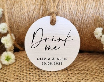 Drink Me Wedding Favour Tags | Personalised Wedding Tags | We Tied The Knot Tags | Wedding Drinks Tags | Take A Shot Tags | Favour Tags