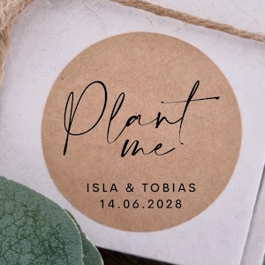 Stickers de mariage personnalisés | Stickers mariage Plante-moi | Stickers plantes de mariage | Laissons l'amour grandir | Stickers cadeaux pour mariage personnalisés