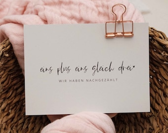 Schwangerschaft verkünden: Karte "eins plus eins gleich drei" | Postkarte, Du wirst Oma, Oma und Opa werden, wir bekommen ein Baby, Geburt