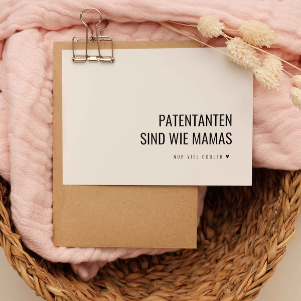 Postkarte SAM "Patentanten sind wie Mamas nur viel cooler" | Tante, Geburtstagsgeschenk Patentante, Taufe, Weihnachtsgeschenk, PapierWind