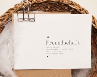 Postkarte "Freundschaft" | Geschenk beste Freundin, Trauzeugin, Hochzeit, Patentante, Weihnachten, Geburtstag,Geburtstagsgeschenk,PapierWind