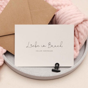 Schwangerschaft verkünden: Karte NORA "Liebe im Bauch" | Postkarte, Du wirst Oma, Oma und Opa werden, wir bekommen ein Baby, beste Freundin
