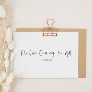 Karte "Die beste Oma auf der Welt" | Postkarte, Grußkarte, Geschenk Oma, Geburtstagsgeschenk Oma, Weihnachtsgeschenk Oma, PapierWind
