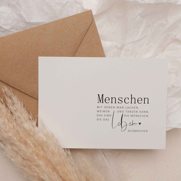 Postkarte "Menschen, die das Leben ausmachen" | Geschenk beste Freundin, Trauzeugin, Patentante, Geburtstag, Geburtstagsgeschenk, PapierWind