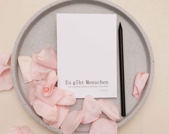 Designblock "Es gibt Menschen die passen einfach perfekt ins Herz" | Geschenk beste Freundin, Trauzeugin, Patentante, Geburtstag, PapierWind