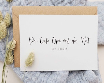 Karte "Der beste Opa auf der Welt" | Postkarte, Grußkarte, Geschenk Opa, Geburtstagsgeschenk Opa, Weihnachtsgeschenk Oma und Opa, PapierWind