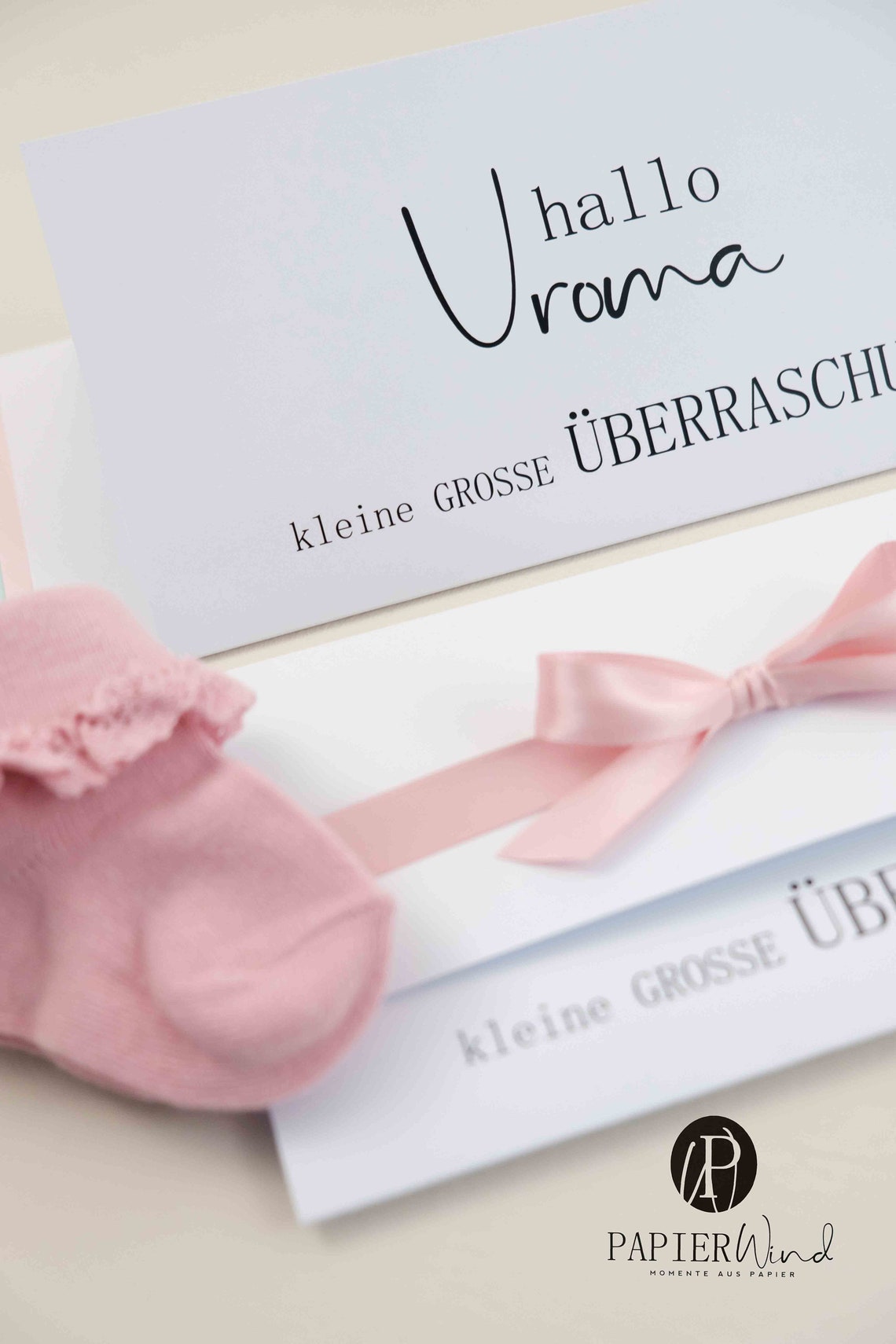 Schwangerschaft verkünden: Karte Hallo Uroma kleine | Etsy
