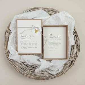 Geburtstagsgeschenk 18 30 40 50 60 70 Geldgeschenk Box A6 MILLA No. 4  |  Geburtstag Geschenk Freundin, Wunscherfüller, 30 Jahre, PapierWind