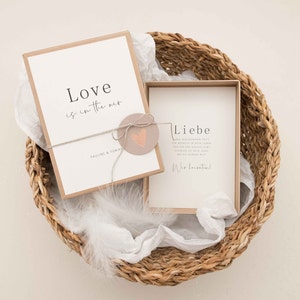 Hochzeit verkünden: Geschenkschachtel EMILIA WEDDING "Love is in the air" | Wir heiraten, Braut, Trauzeugin, Trauung, Verlobung, PapierWind