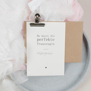 Postkarte JUNA "Du warst die perfekte Trauzeugin" | Hochzeit, Geburtstag, Danke, Dankeschön Trauzeugin, Geschenk Trauzeugin, PapierWind
