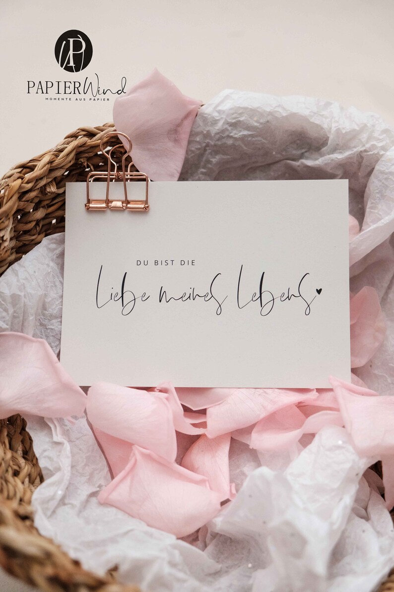 Karte Du bist die Liebe meines Lebens Postkarte Etsy.de
