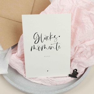 Karte "Glücksmomente 2025" | Postkarte, Silvester,Geschenk beste Freundin, Trauzeugin, Patentante,Weihnachten,Weihnachtsgeschenk, PapierWind
