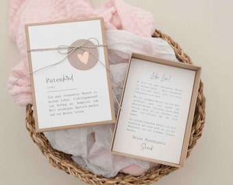 Patenkind Geschenk Taufe personalisiert Box A6 LOTTA "Patenkind"- Patentante/Patenonkel/Paten | PapierWind