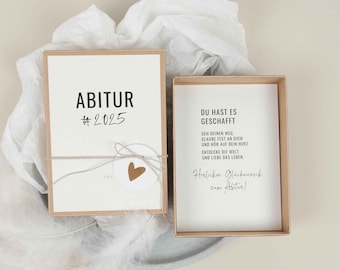 Abitur Geschenk Geldgeschenk Box SAM "Abitur 2025" |Geldgeschenk Abitur verpacken, Geschenk Abi Glückwünsche Abi, Wunscherfüller, PapierWind