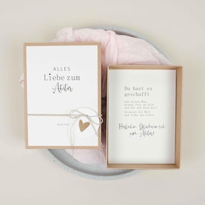 Abitur Geschenk Geldgeschenk Box CLEO A6 "Alles Liebe zum Abitur" |Geldgeschenk Abitur verpacken, Geschenk Abi Glückwünsche Abi, PapierWind