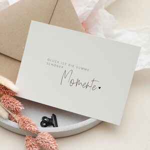 Postkarte "Glück ist die Summe schöner Momente" | Geschenk beste Freundin, Trauzeugin, Patentante, Geburtstag, Weihnachtsgeschenk,PapierWind