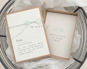 Brautvater fragen Box Hochzeit MILLA WEDDING PAPA Definition "Möchtest du mich zur Trauung/zum Altar führen? |  Papa fragen, PapierWind