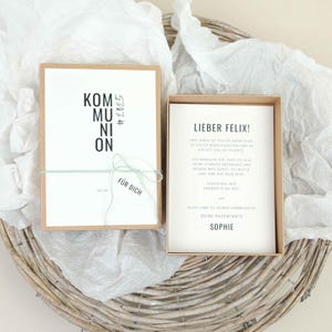 Kommunionsgeschenk Box A6 ENNO "Kommunion #2025" | Kommunion Geschenk, Geldgeschenk Kommunion verpacken, Wunscherfüller, PapierWind