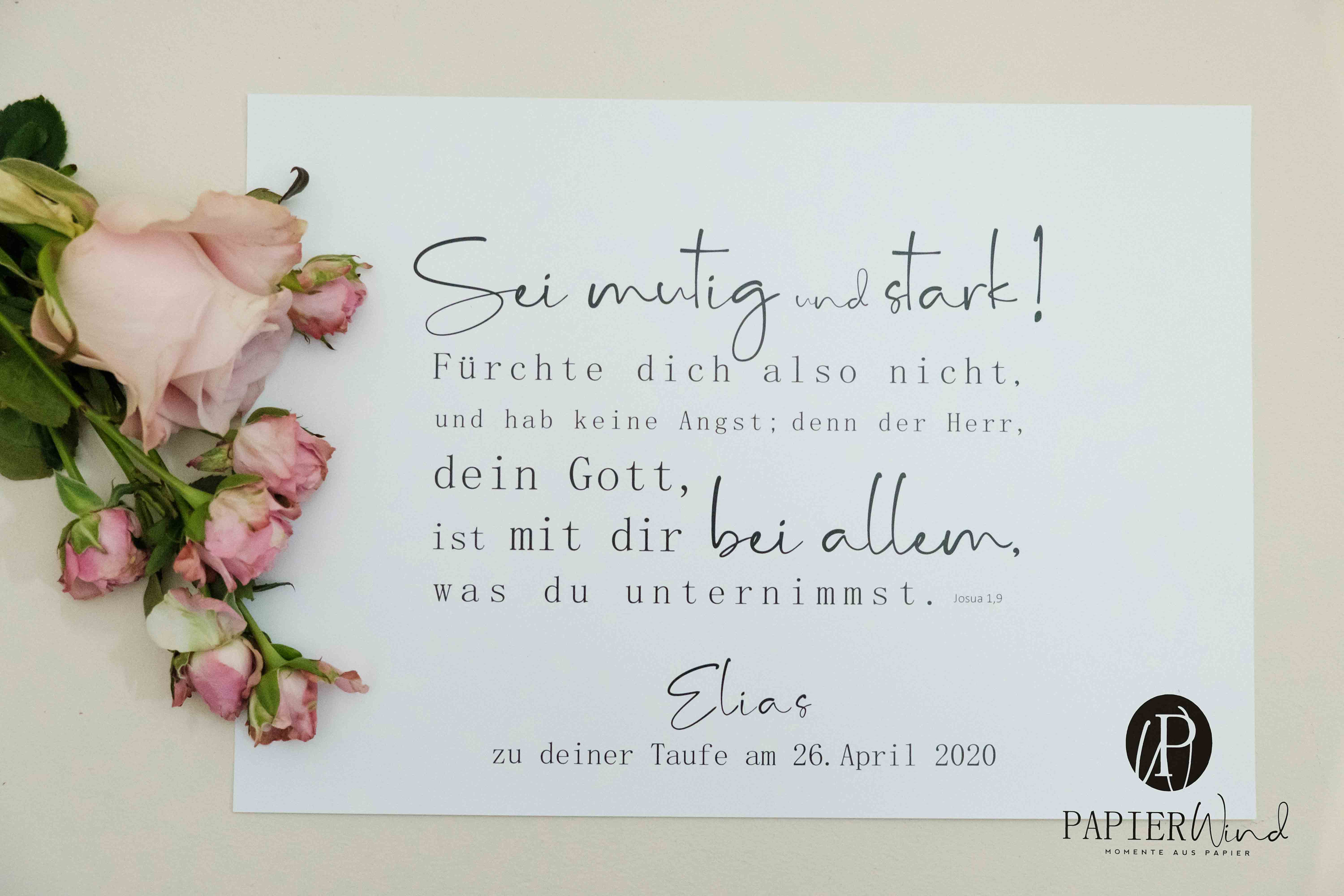 Bild Taufspruch Josua 19 Sei mutig und stark - Etsy