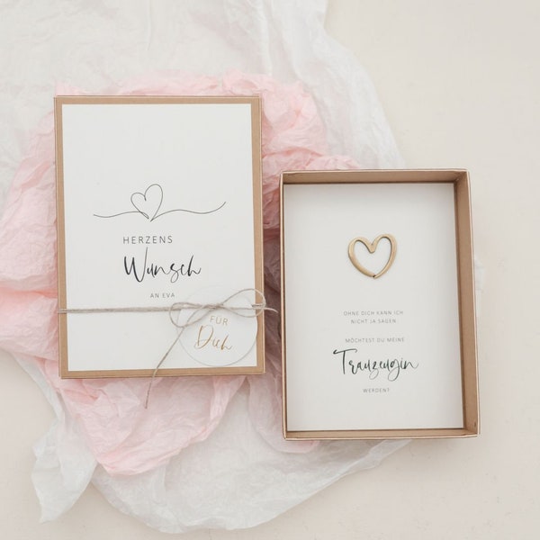 Trauzeugin fragen: Geschenkbox EMMA GOLD WEDDING "Möchtest du meine Trauzeugin werden?"| Hochzeit, Geschenk Trauzeugin, Weihnachten