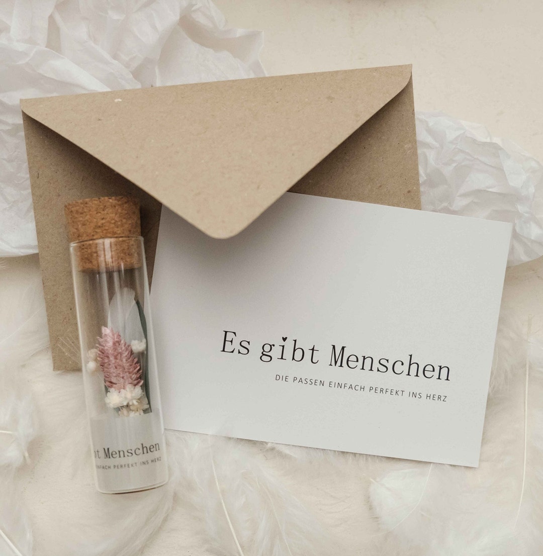 Trauzeugin Geschenk Set - Makramee Herz Mit Trockenblumen